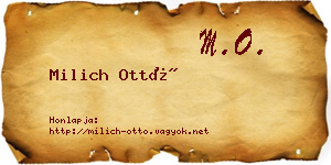 Milich Ottó névjegykártya